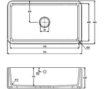 Abode Provincial Large 1B Undermount Sink - White