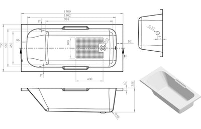 Beatrice Gripped 0TH Bath w/Legs