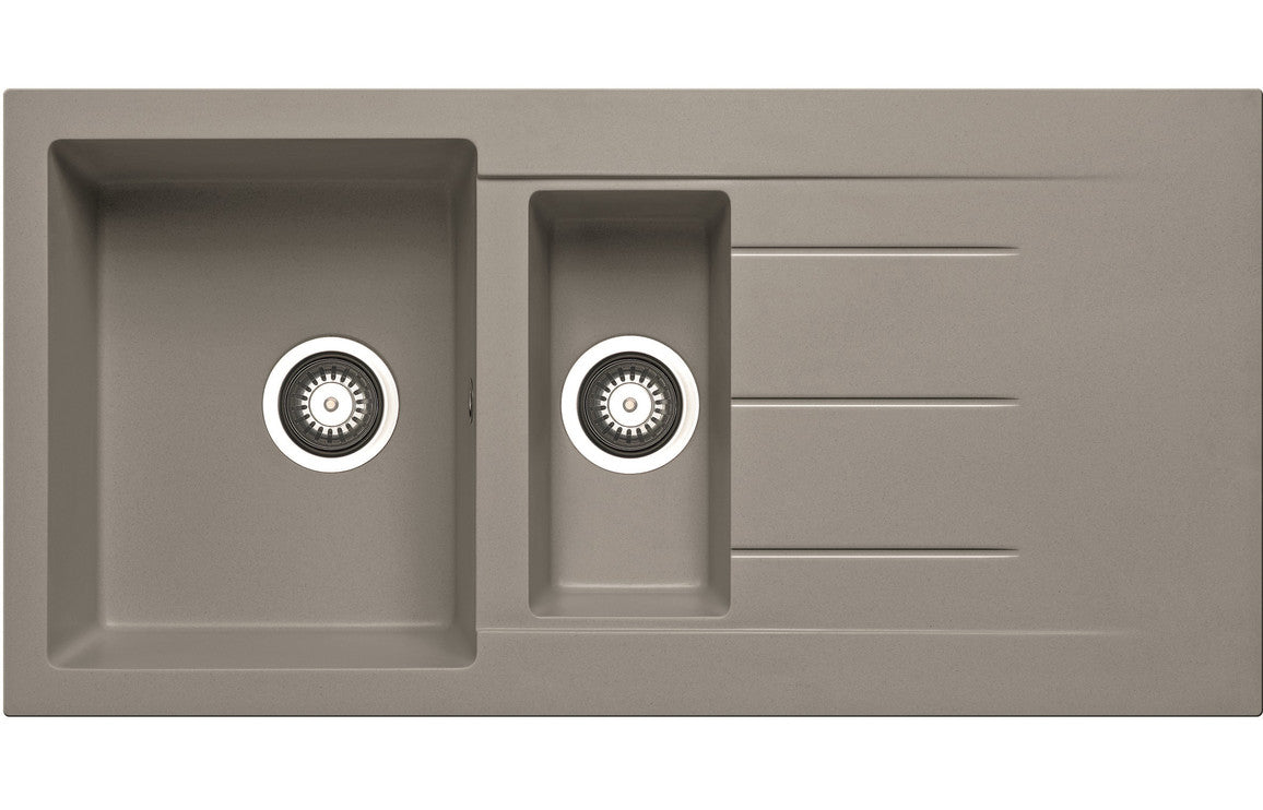 Prima+ Granite Drainer Inset Sink - Light Grey
