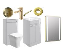 Principle Suite - Principle 510mm F/S Furniture Pack, with Brushed Brass Finishes