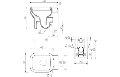Snowberry Back To Wall WC & Soft Close Seat
