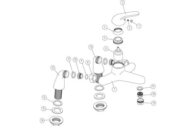 Naburn Bath Filler - Chrome