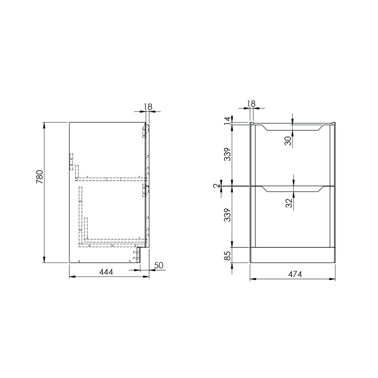 Ella 500 Floor Unit with Deep Basin and Waste