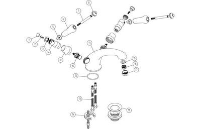 Malton Basin Mixer and Waste - Chrome