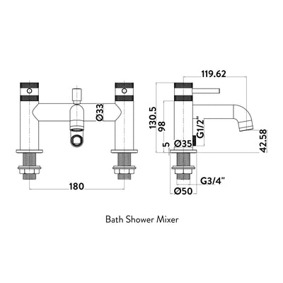 Scudo Core Bath Shower Filler - Matte Black