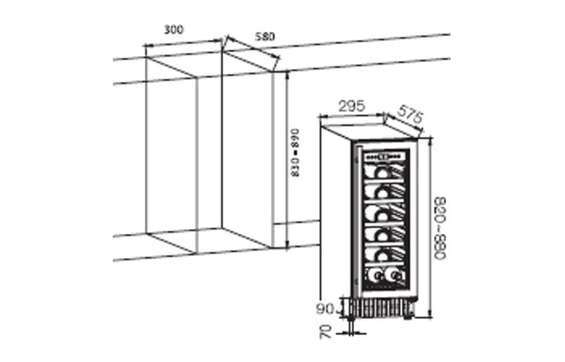 Prima PRWC407 30cm Wine Cooler - St/Steel