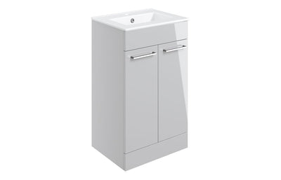 Principle 510mm Floor Standing Unit & Close Coupled WC Pack - Grey Gloss