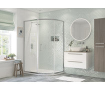 Contemporary 1 Door Offset Quadrant - Chrome