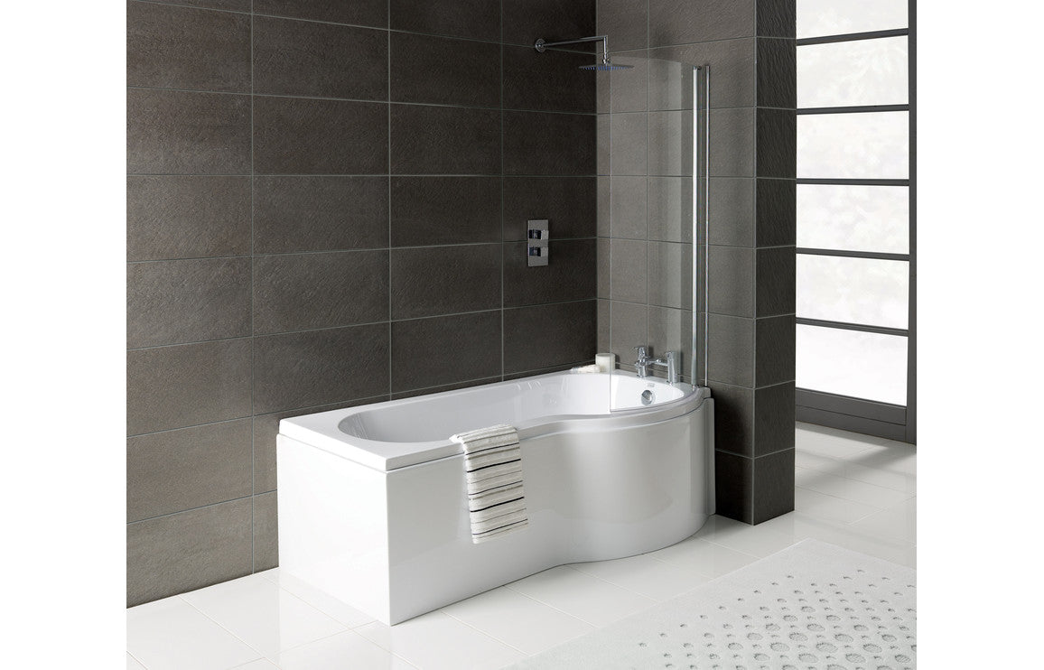 P-Shape 1700x700-850x410mm 0TH Shower Bath Panel & Screen