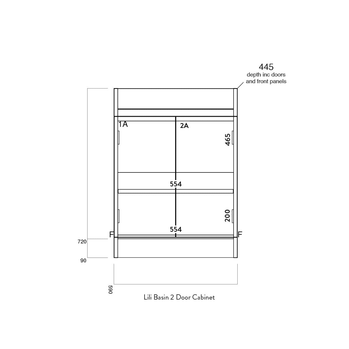 Lili 2 Door 600 Vanity Unit and Thin Ceramic Basin