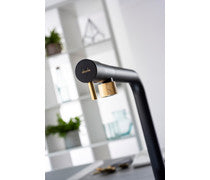 Abode Agilis Single Lever Mixer Tap - Black & Brass