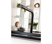 Abode Agilis Single Lever Mixer Tap - Black & Brass