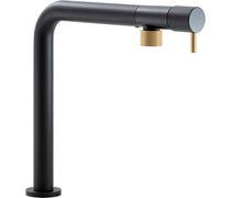 Abode Agilis Single Lever Mixer Tap - Black & Brass