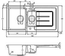 Abode Acton 1.5B & Drainer Ceramic Inset Sink - White