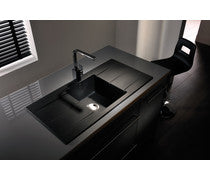 Abode Zero 1B & Double Drainer Granite Inset Sink - White