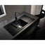 Abode Zero 1B & Double Drainer Granite Inset Sink - Black Metallic