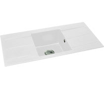 Abode Zero 1B & Double Drainer Granite Inset Sink - White