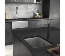 Abode Denton Compact 1B Undermount Sink - Grey Metallic