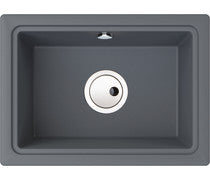 Abode Denton Compact 1B Undermount Sink - Grey Metallic