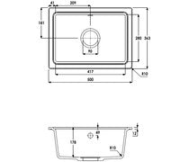 Abode Denton Compact 1B Undermount Sink - Grey Metallic