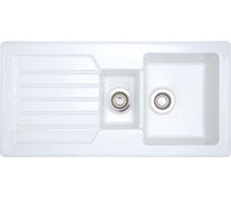 Prima 1.5B 1D Reversible Inset Ceramic Sink - White