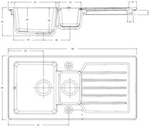 Prima 1.5B 1D Reversible Inset Ceramic Sink - White