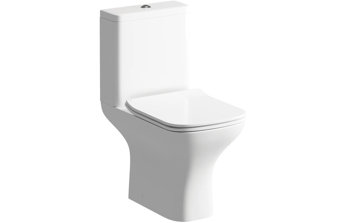 Crystal 500mm Basin Unit & Rimless Close Coupled WC Pack - Matt White