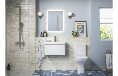 Crystal 350mm Wall Hung 1 Door Tall Unit - Matt White