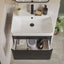 Crystal 500mm Wall Hung 1 Drawer Basin Unit & Basin - Matt Black