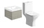 Crystal 500mm Basin Unit & Rimless Close Coupled WC Pack - Matt Latte