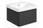 Crystal 500mm Wall Hung 1 Drawer Basin Unit & Basin - Matt Black