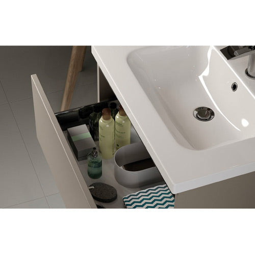 Crambeck Floor Standing Unit, Basin, WC and Mirror Furniture Pack - Matt Latte