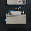 Crambeck - Modern Wall Hung Units, Washbowl, Copper Tap and Mirror Pack - Matt Latte