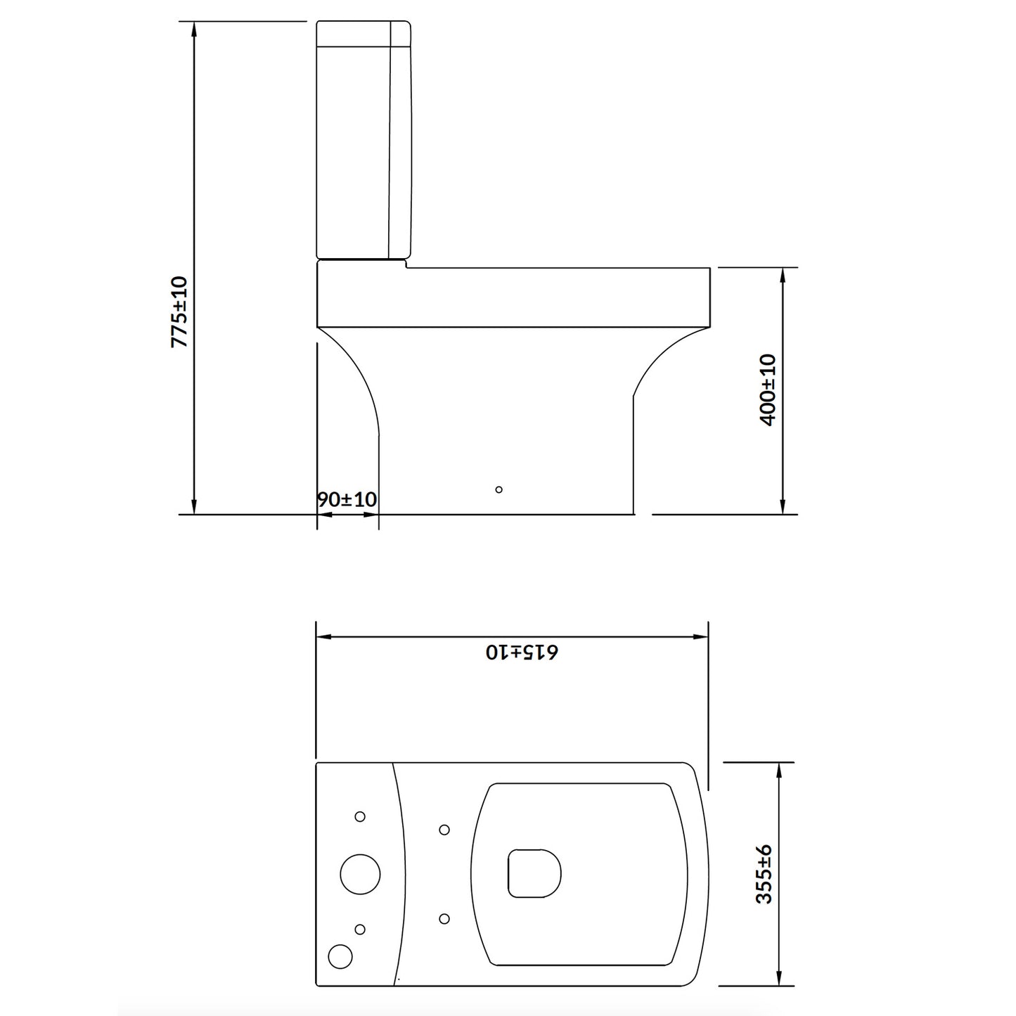 Denza Open Back Pan Including Cistern ~& Soft Close Slimline Seat