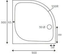 45mm Low Profile Quadrant Tray & Waste