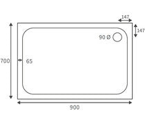 45mm Deluxe 1000x700mm Rectangular Tray & Waste