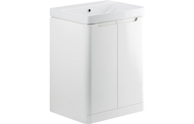 Stamfords 600mm 2 Door Floor Standing Basin Unit - White Gloss