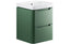 Stamford 500mm 2 Drawer Wall Hung Cloakroom Basin Unit - Matt Sage Green