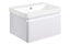Crystal 605mm Wall Hung 1 Drawer Basin Unit & Basin - Matt White