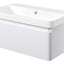 Crystal 805mm Wall Hung 1 Drawer Basin Unit & Basin - Matt White