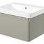 Crystal 605mm Wall Hung 1 Drawer Basin Unit & Basin - Matt Latte