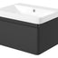Crystal 605mm Wall Hung 1 Drawer Basin Unit & Basin - Matt Black
