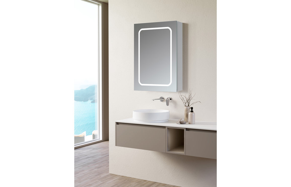 Rita 500mm 1 Door Front-Lit LED Mirror Cabinet