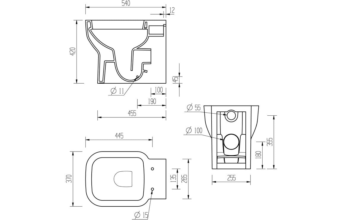 Snowberry Back To Wall WC & Soft Close Seat