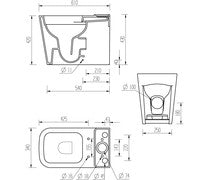 Tamarind Rimless Close Coupled Fully Shrouded Short Projection WC & Soft Close Seat