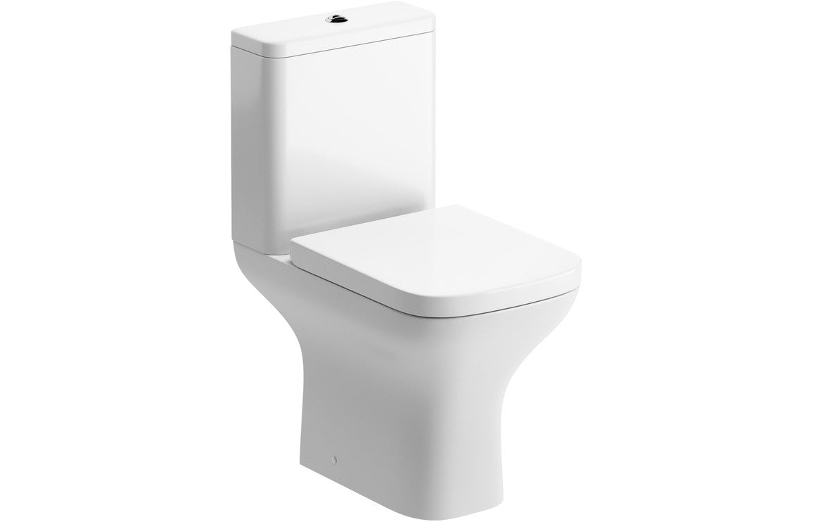 Cedars Close Coupled Open Back WC & Wrapover Soft Close Seat - DUE IN STOCK 04/04/24