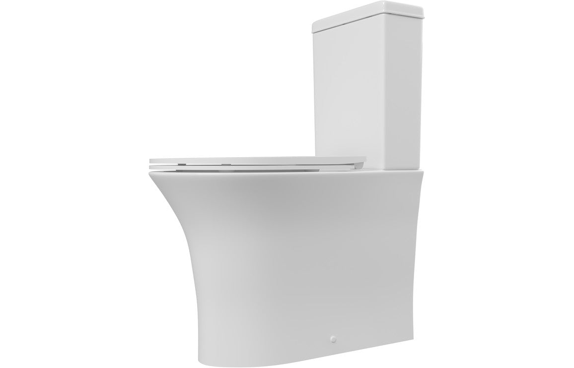 Sago Rimless Close Coupled Fully Shrouded WC & Soft Close Seat