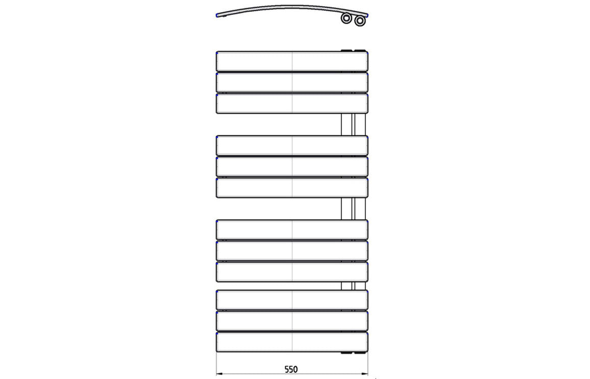 Quad Curved Panel Ladder Radiator (550x1080x49mm)