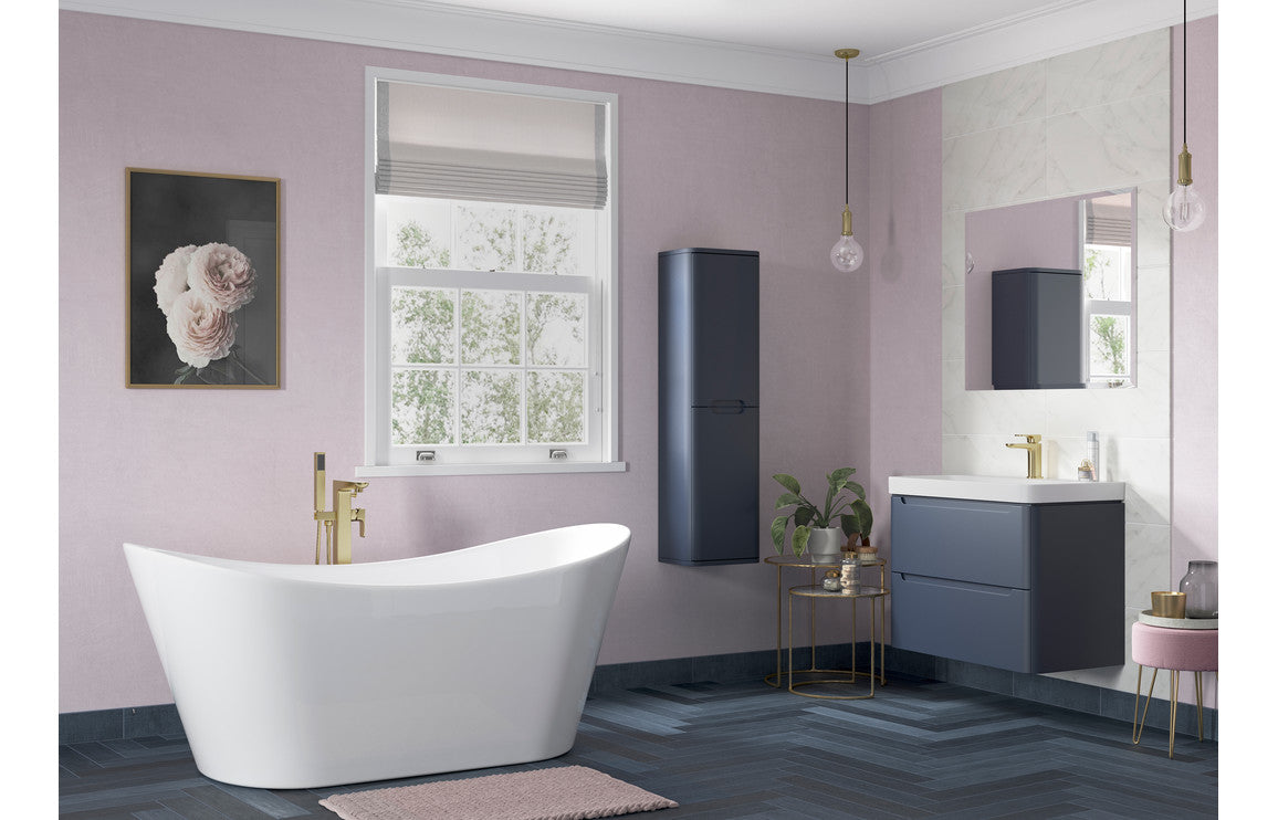 Stamford 500mm 2 Door Floor Standing Cloakroom Basin Unit - Matt Indigo