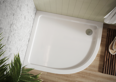 Scudo - Shires Offset Quad Shower Tray RH & Fast Flow Waste - Chrome